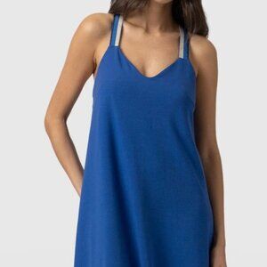 Saint + Sofia Cobalt Blue Sunset Summer Midi Dress - Size 10